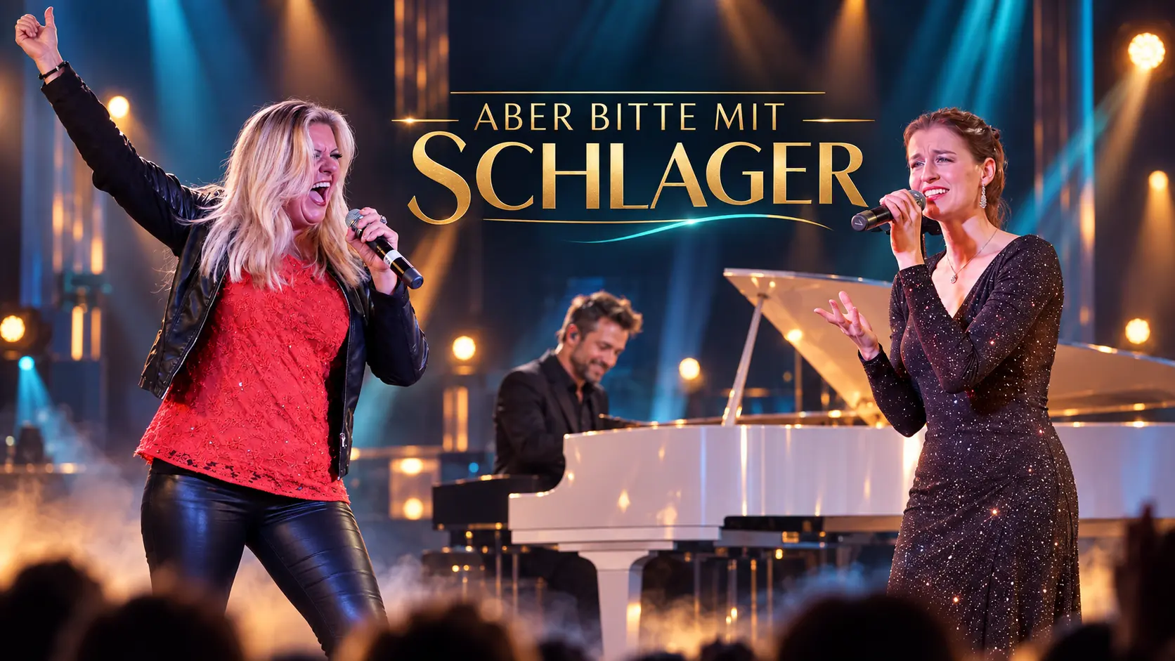 Aber bitte mit Schlager – Bühnenmotiv